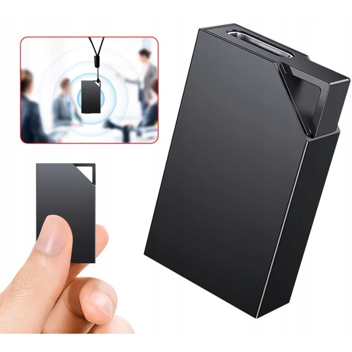 Шпионски диктофон, PDS, мини ключодържател, 32GB, размери 30x18x8мм, пълен комплект