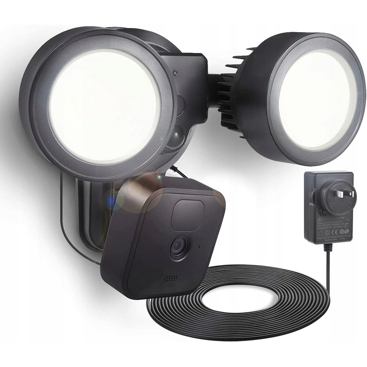 Proiector exterior Wasserstein 2000 lumeni, 110-220 V AC, cu suport adapter, cablu 24,6 picioare