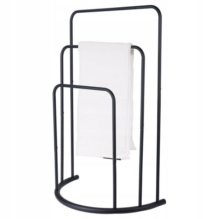 Suport pentru prosoape, Bathroom Solutions, metal, 3 niveluri, negru, 50x24cm