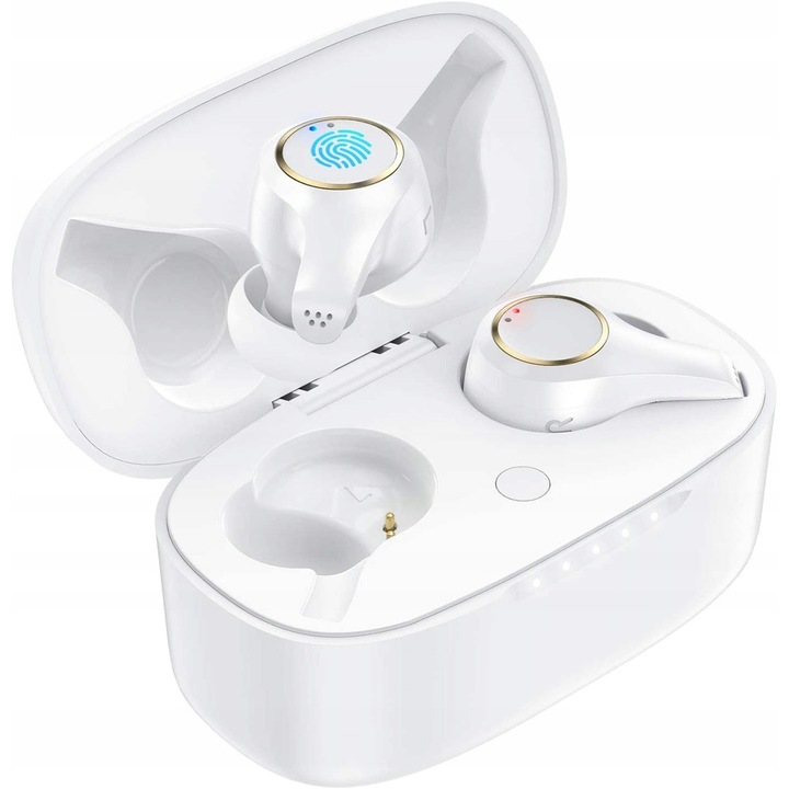 AGPtek vezeték nélküli Bluetooth fülhallgató, IPX7 vízálló, 3-4 órás üzemidő, hordozható töltőtokkal