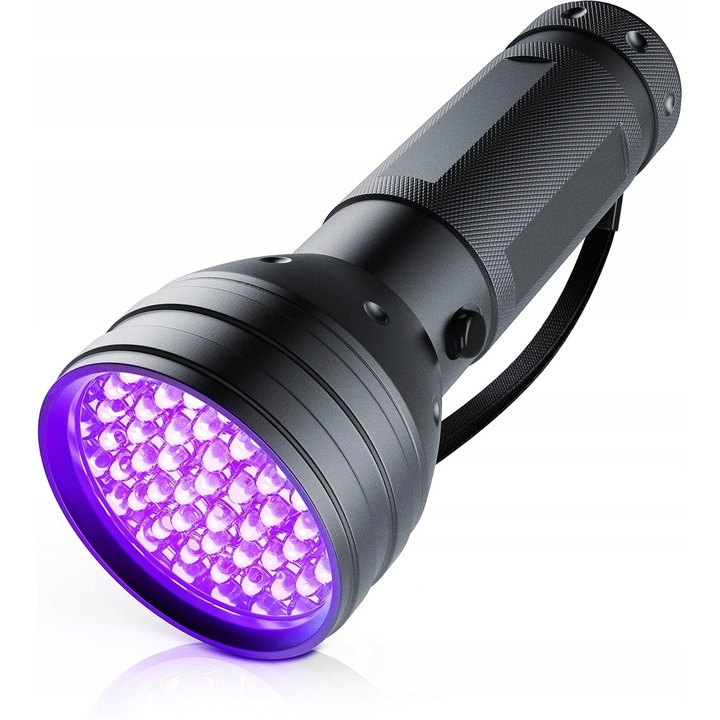 UV LED фенер Brandson, 51 диода, алуминиев, лек