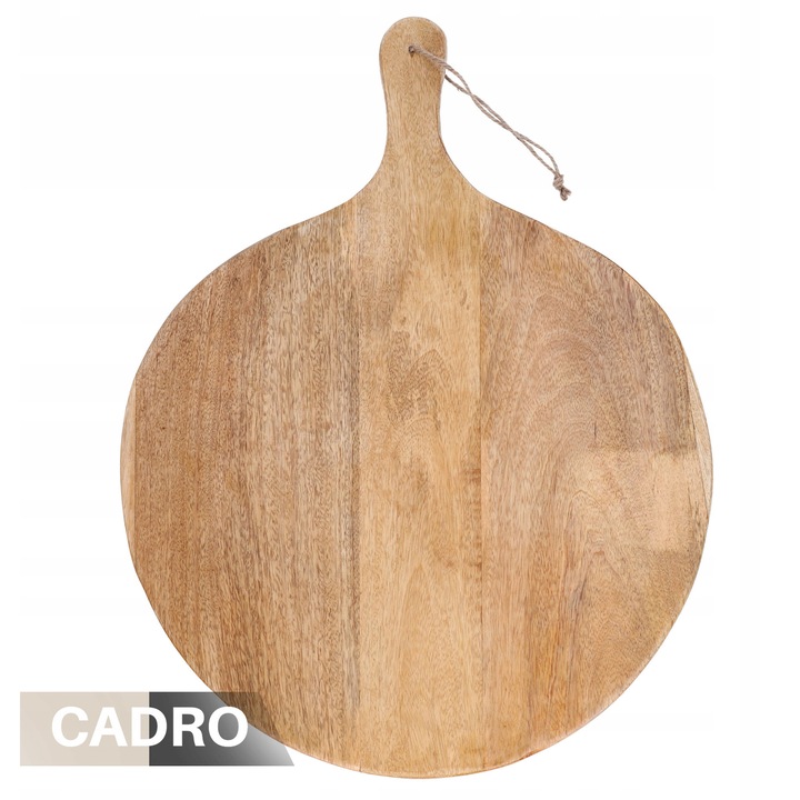 Дъска за рязане, Cadro, мангово дърво, 47x60см, дръжка, кръгла форма