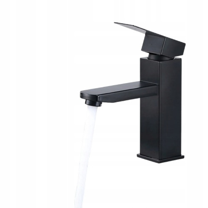 AiHom szaniter csaptelep, rozsdamentes acél, fekete kivitel, egykaros