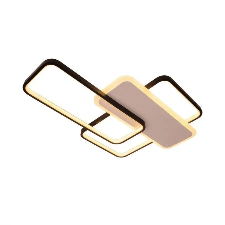 Lustra LED cu telecomanda CAROLINA 75 W, 3*LED, 69*47*6, IP20, Lumina dimabila, Negru