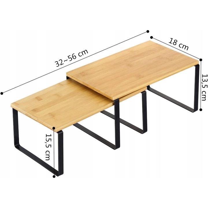 Organizator de bucatarie set 2 bucati, design practic, 30x19x15,5cm/30x18x13,5cm