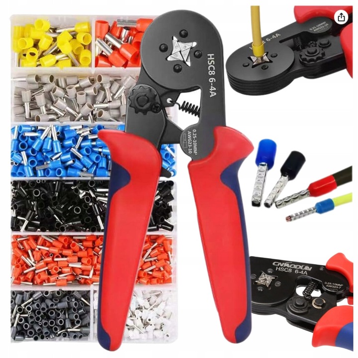 Becke szorítókészlet, 1200 szigetelt, 0.5-10 mm, piros, 17.5 cm