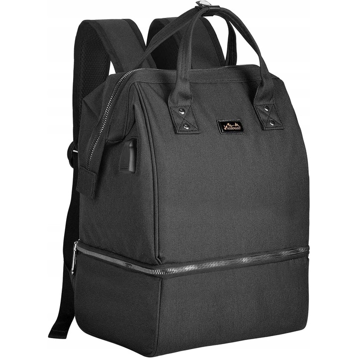 Viedouce fekete anyuka rendszerező hátizsák, mellszívó rekesszel