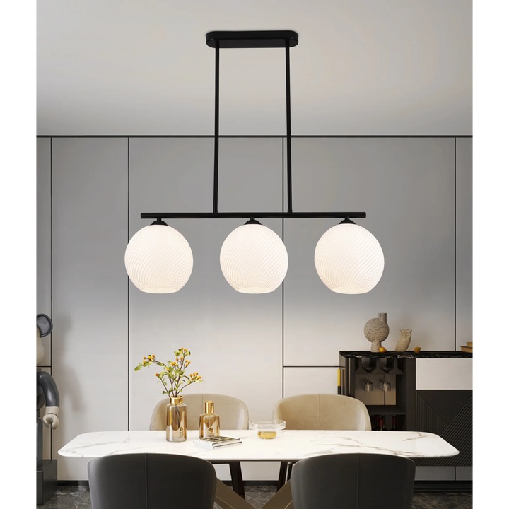 Висяща лампа, Alessandro DESIGN, LM520/3BK, IP20, 3 източника, 59x20x25см