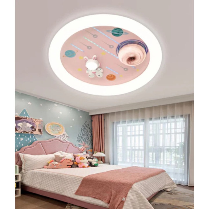 Lustra LED CONSTELATION, Alessandro DESIGN, telecomandă, dimabilă, alb, 50x8cm