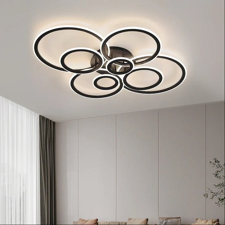 LED полилей Alessandro DESIGN BETTY, димируем, черен, 127W, 97x75x15см