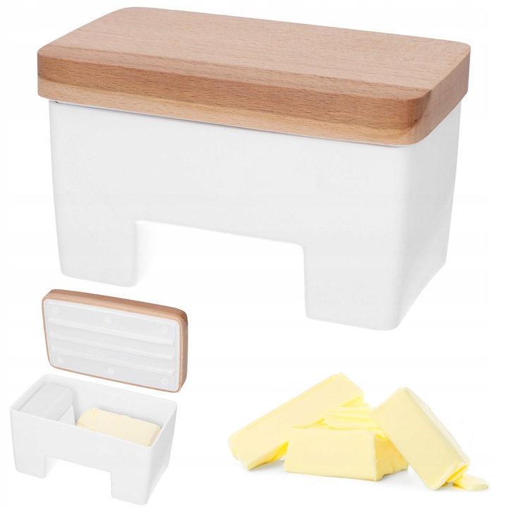 Кутия за храна Cadro, бяла, 10x16.5x10см, лесна за употреба, запазва свежестта на маслото
