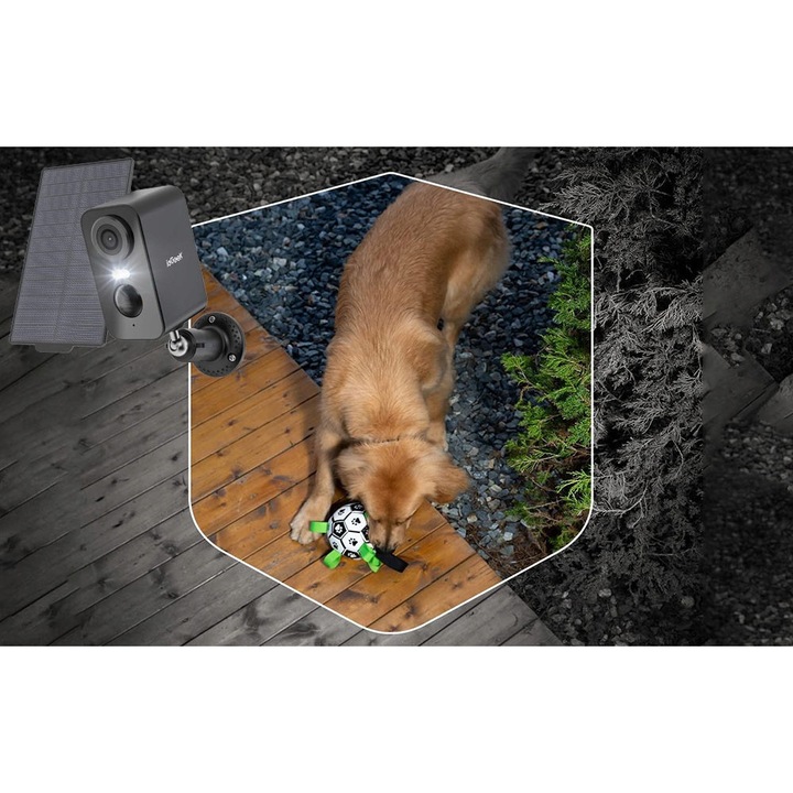 IeGeek ZS-GX3S megfigyelő kamera, napelem, 2K, 3MP, színes éjjellátó, szett napelemmel, 32GB kártya