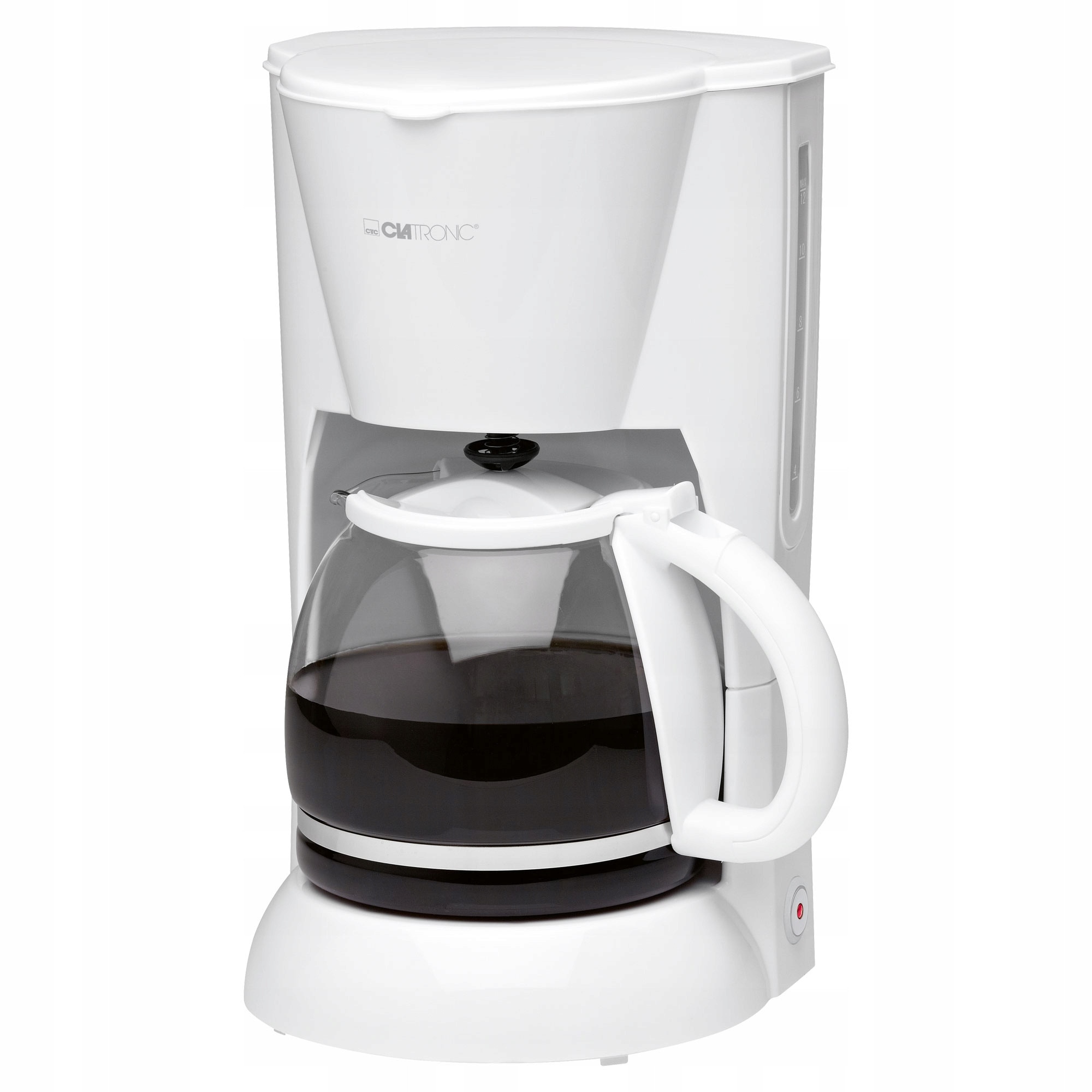 Aparat de cafea cu filtru Clatronic KA 3473 (R22FFN9RRW3), 900 W, 1,5 L (12–14 cesti), anti-picurare, filtru detasabil, plita mentinere caldura, indicator nivel apa, alb