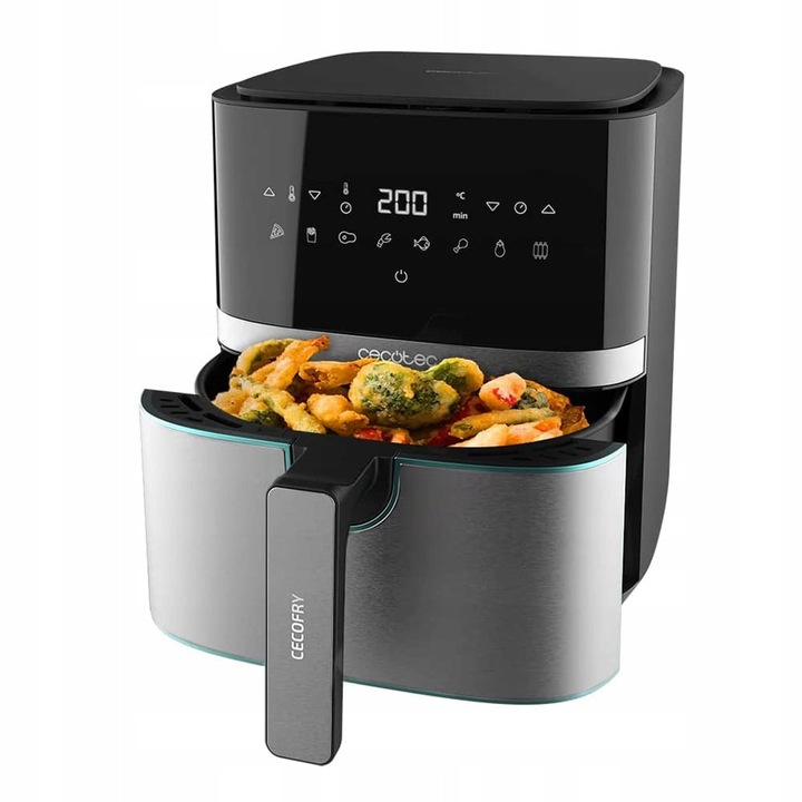 Friteuza fara ulei Cecotec Cecofry Full Inox Pro 5500, 5,5L, inox, 1600W