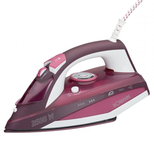 Fier de calcat Bomann DB 6005, 2600W, ceramica, 7 functii, 40 duze de abur, negru