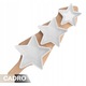 Set de servire pentru gustari, Cadro, 4 piese, portelan, design sarbatoresc, alb, 42x14x1cm
