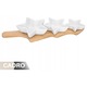 Set de servire pentru gustari, Cadro, 4 piese, portelan, design sarbatoresc, alb, 42x14x1cm