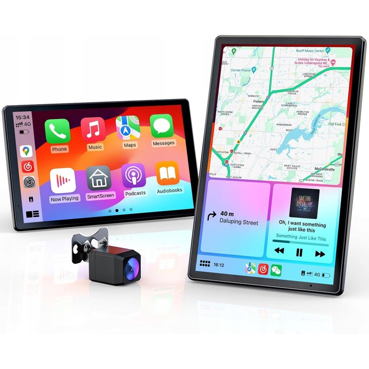 Radio auto 8 inch, display HD 1440x900, Bluetooth, GPS, set