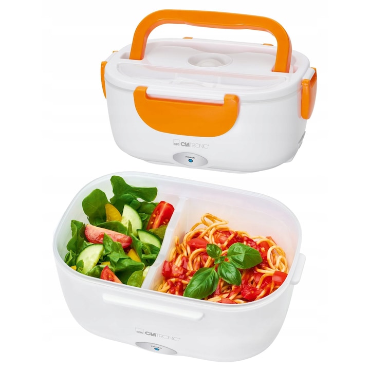 Clatronic elektromos ételhordó, 1,7L, 2 rekeszes, hordozható, 235x100x170mm