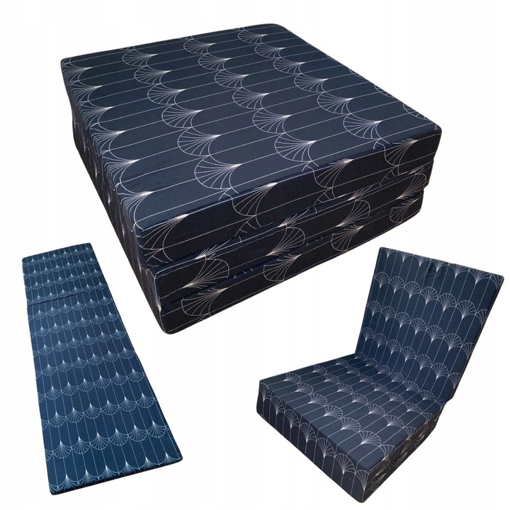 Livarno összecsukható matrac, 190x65x8,5cm, poliészter anyag, levehető huzattal