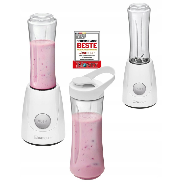 Пасатор за смути Clatronic, 250W, 600ml, бял, размери 130x370x125mm