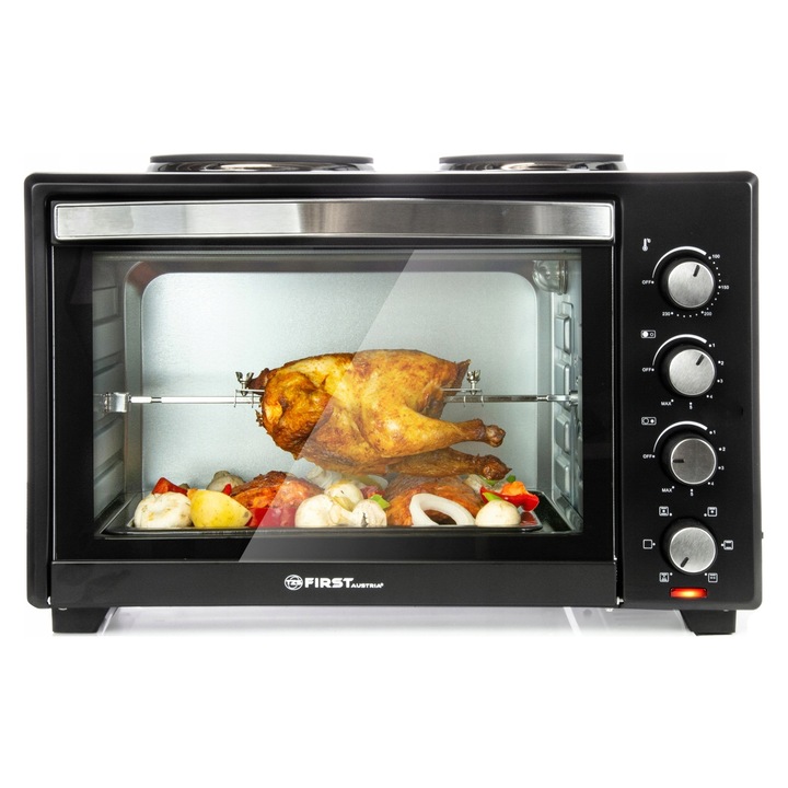 Cuptor electric pentru pizza Girmi FP50, 1800W, termostat reglabil, piatra refractara 31cm, negru