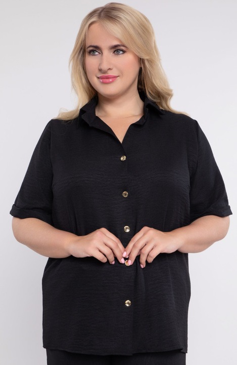 Черна риза с къс ръкав