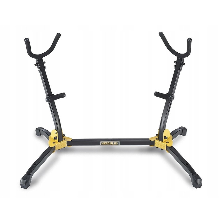 Kettős állvány alt és tenor szaxofonhoz, Hercules, kompakt, fekete, 395mm