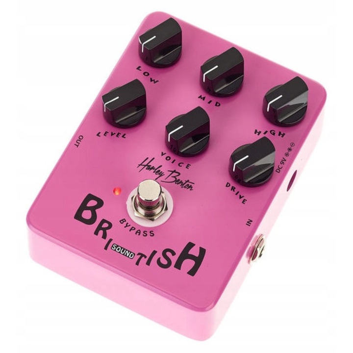 Efect chitara Harley Benton British TrueTone, True Bypass, 38x87x118mm, alimentare baterie sau adaptor