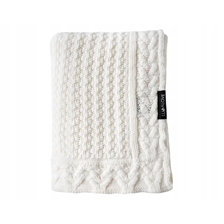 Одеяло за бебе Lullalove мерино PREMIUM, кокос, 90x100см, 100% мериносова вълна