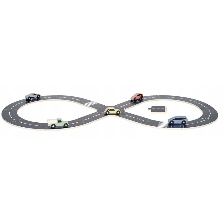 Fa Autópálya Szett, JaBaDaBaDo, 18 Elem, 5 Autó, Többszínű, 2+ év