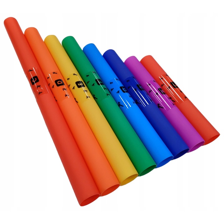 Kera audio zenei csőkészlet, 8 darab, többszínű, 30x61cm hosszúságú