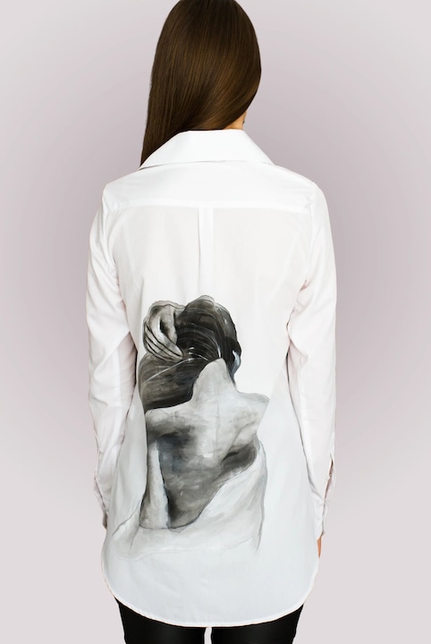 Camasa Pictata Manual "Spatele Golas" din Bambus si Bumbac Organic - XXS