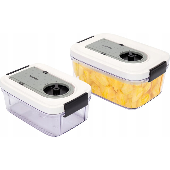 LUND Élelmiszer tartó doboz szett, 2 db-os, 0,75L és 1,5L, BPA-mentes, 152x220x95mm, 125x185x75mm