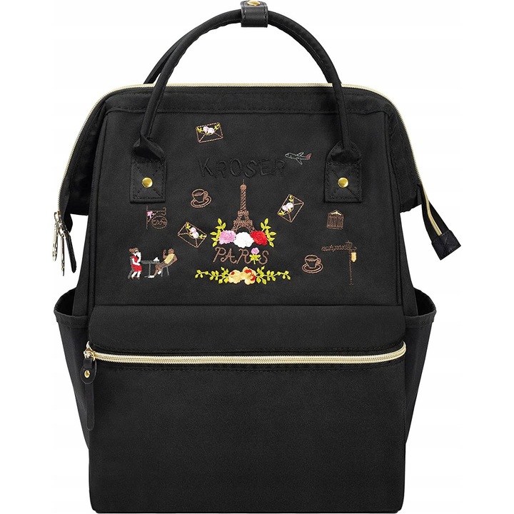 Kroser laptop hátizsák 15,6", vízálló, fekete, méretek 16,8"x11,25"x7,5"