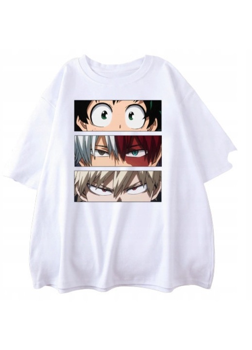 Férfi póló, Anime Manga, egyedi nyomtatás, oversize, fehér, pamut