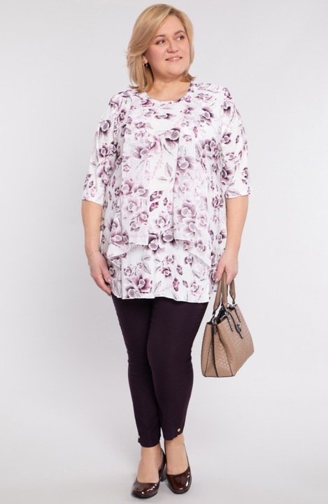 cu flori MDR24, 3/4, decolteu rotunddwqf, Alb