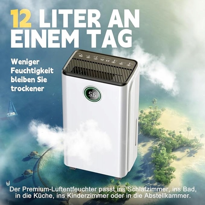 Párátlanító 12L, időzítő, LED kijelző, 15-60m²