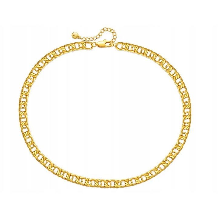 Colier dama, Lovrin, lant lat, auriu, 44x0,6cm, placat cu aur