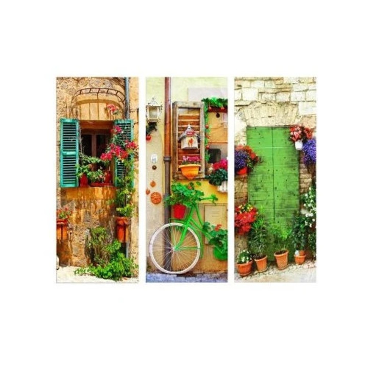 Set tablou decorativ Re-Bloom, 3 piese, MDF, multicolor, 70 x 50 cm