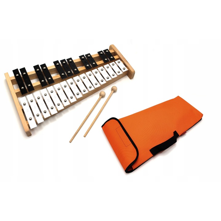 Kaja csengők, 27 hang, 2 lapát, narancssárga tok, 42x24,5x3cm