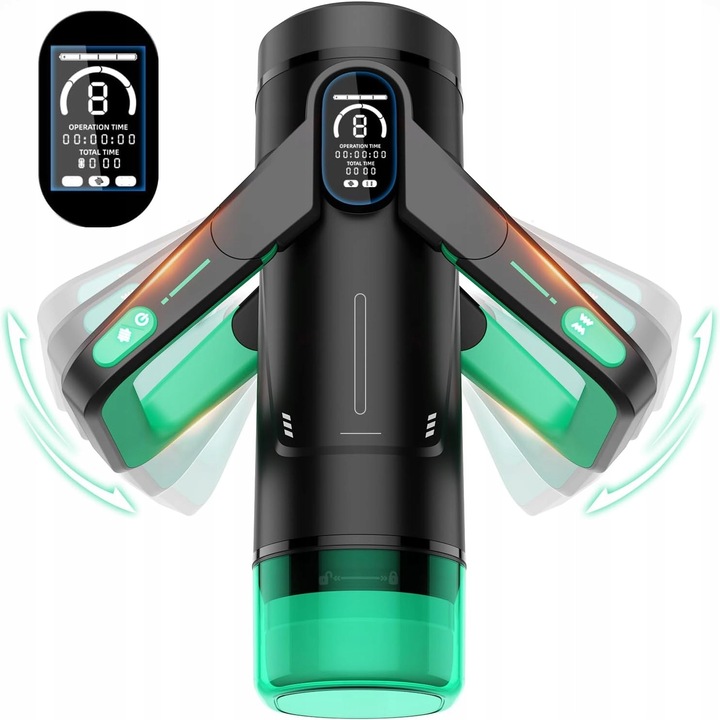 Masturbátor 3D, 9 vibrációs mód, LCD kijelzővel, ergonomikus méretek