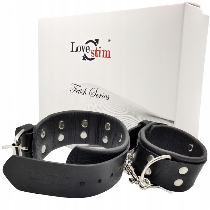 Регулируеми белезници за жени, LoveStim, естествена кожа, 4см ширина, 30см дължина