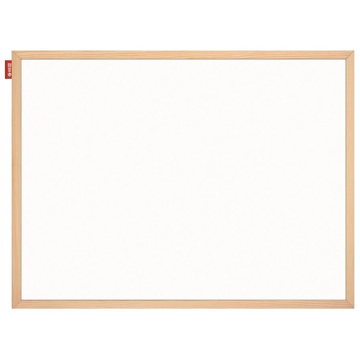 MemoBe 120x80 mágneses tábla, fakeret, fehér, kampós készlet