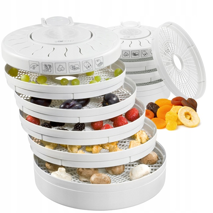 Deshidrator Clatronic DR, 5 tavi, 250W, pentru fructe, legume, ciuperci, carne, 285x160x315mm
