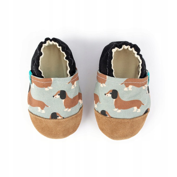 Titot Hot-Doggy papucs, pamut, valódi bőr, csúszásmentes, többszínű, 3-9 hónapos szett, 19 EU