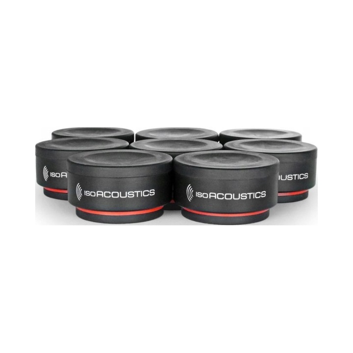 IsoAcoustics ISO-PUCK mini, 8 db-os készlet, professzionális szigetelés, 2,75 kg, audio monitorokhoz