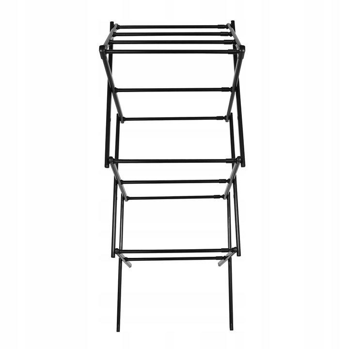 Ben teleszkópos ruhaállvány, függőleges, fekete, 15 kg, kompakt