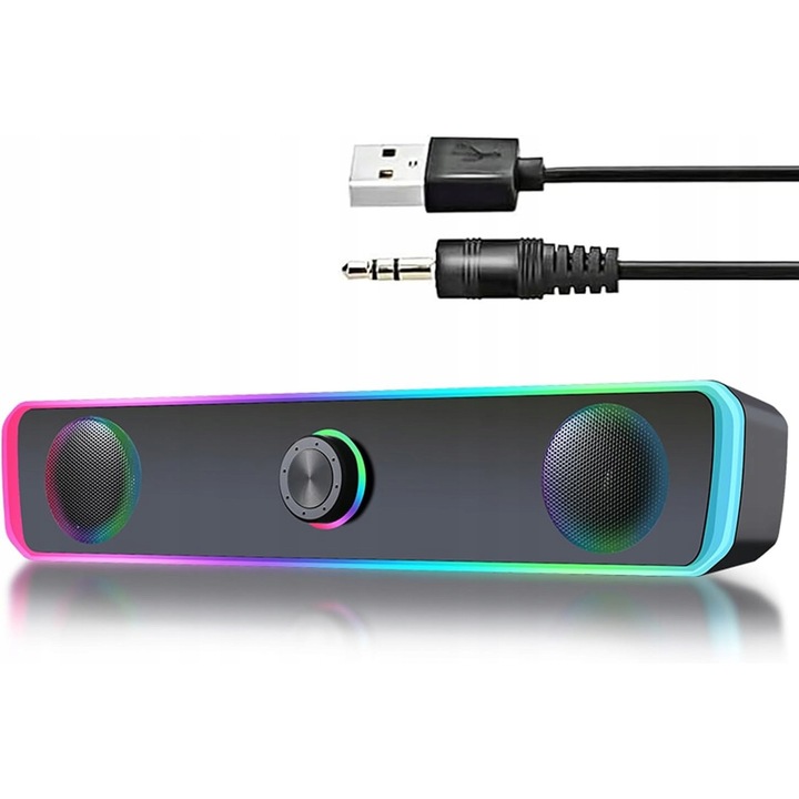 PC hangszóró, USB soundbar, RGB LED világítás