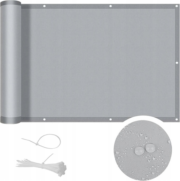 Husa balcon impermeabila, de umbrire puternica lunga, 0.8x10m, gri